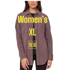 Women’s Mondetta XL 16 - 18 1X Purple Cozy Fleece Shirt Jacket Long Sleeve NWT